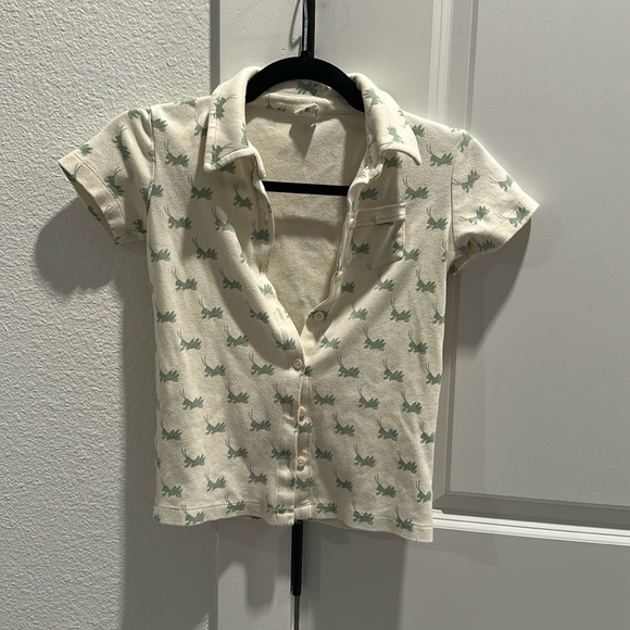 Grasshopper print button down shirt - Picture 1 of 5